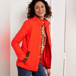 Talbots Vibrant Orange Quilted Barn Jacket